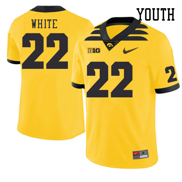Youth #22 Max White Iowa Hawkeyes College Football Jerseys Stitched Sale-Gold
